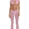 Clothing LUCY IN THE SKY | Maybelline Mesh Eye Print Three Piece Pant Set In Pink | Lucy In The Sky