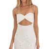 Clothing LUCY IN THE SKY | Elba Embroidered Sequin Cutout Mini Dress In White | Lucy In The Sky