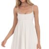 Clothing LUCY IN THE SKY | Embroidered Babydoll Dress In White | Lucy In The Sky