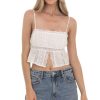 Clothing LUCY IN THE SKY | Babydoll Crop Top In White | Lucy In The Sky