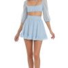 Clothing LUCY IN THE SKY | Olene Dotted Two Piece Skirt Set In Blue | Lucy In The Sky