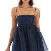 Clothing LUCY IN THE SKY | Shadie Square Neck Babydoll Dress In Navy | Lucy In The Sky