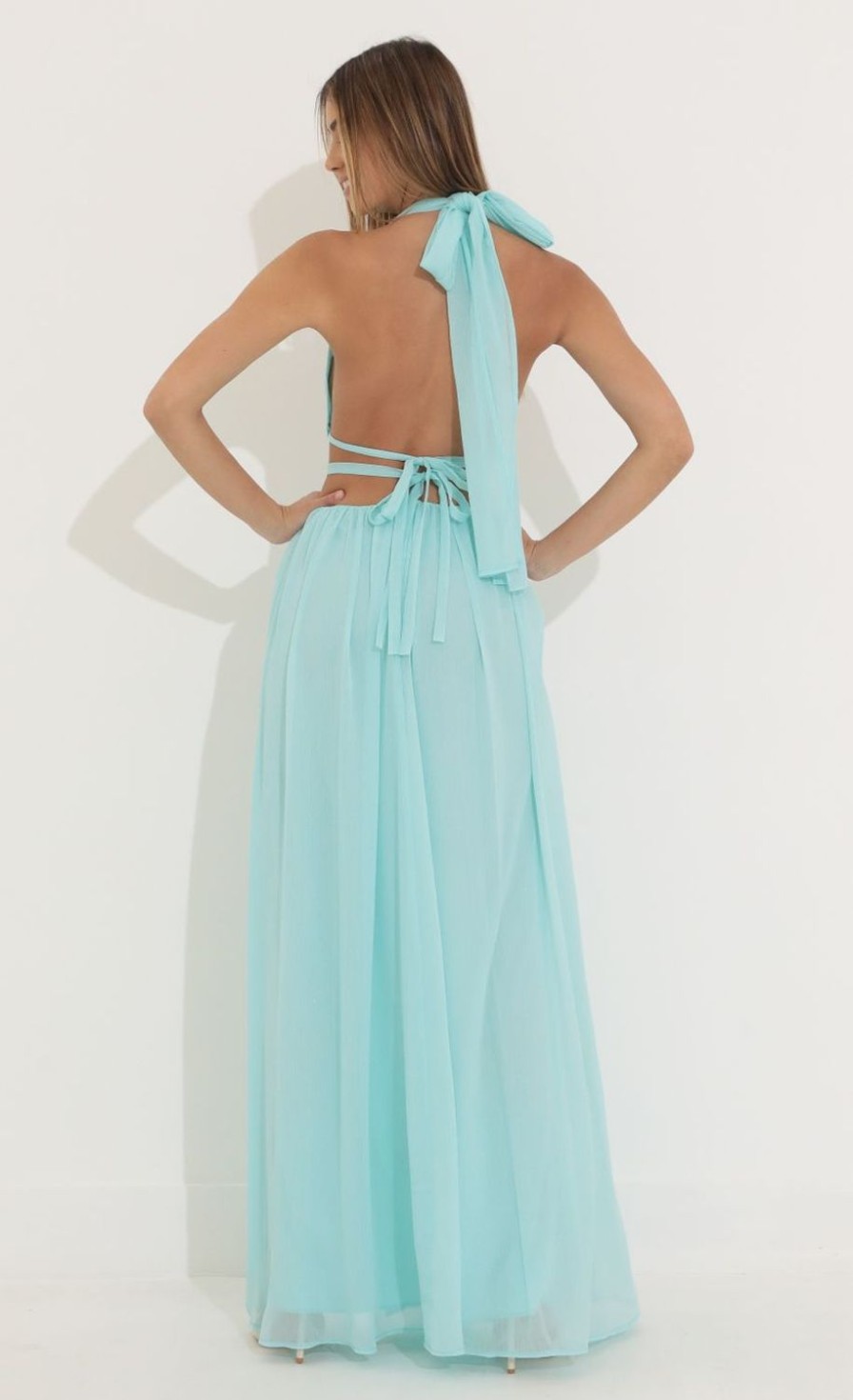 Clothing LUCY IN THE SKY | Jocelyn Cutout Maxi In Turquoise | Lucy In The Sky