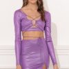 Clothing LUCY IN THE SKY | Annikah Body Con Two Piece Set In Purple | Lucy In The Sky