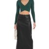 Clothing LUCY IN THE SKY | Faux Leather Maxi Skirt In Black | Lucy In The Sky