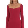 Clothing LUCY IN THE SKY | Clavia Knit Bodycon Mini Dress In Red | Lucy In The Sky