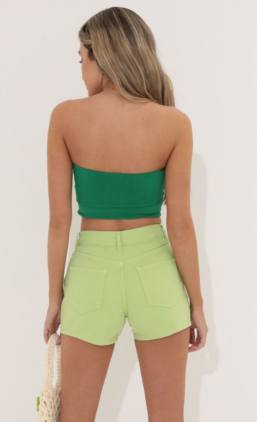 Clothing LUCY IN THE SKY | Laurel Tube Top In Green | Lucy In The Sky