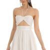 Clothing LUCY IN THE SKY | Zaya Halter Cutout Dress In White | Lucy In The Sky