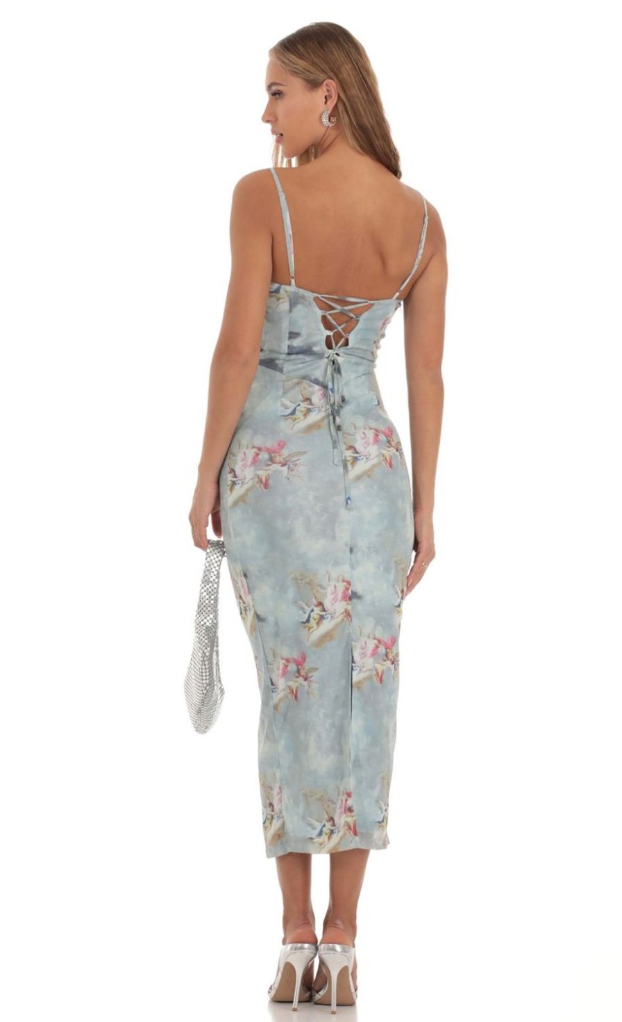 Clothing LUCY IN THE SKY | Venera Mesh Maxi Dress In Antique Print | Lucy In The Sky