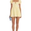 Clothing LUCY IN THE SKY | Dianella Puff Sleeve Mini Dress In Yellow | Lucy In The Sky