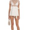 Clothing LUCY IN THE SKY | Etta Sheer Mesh Lace Romper In White | Lucy In The Sky