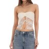 Clothing LUCY IN THE SKY | Strapless Lace Top In Cream | Lucy In The Sky