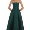 Clothing LUCY IN THE SKY | Sequin Draped Strapless Maxi Dress In Green | Lucy In The Sky