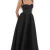 Clothing LUCY IN THE SKY | Corset Gown Dress In Black | Lucy In The Sky