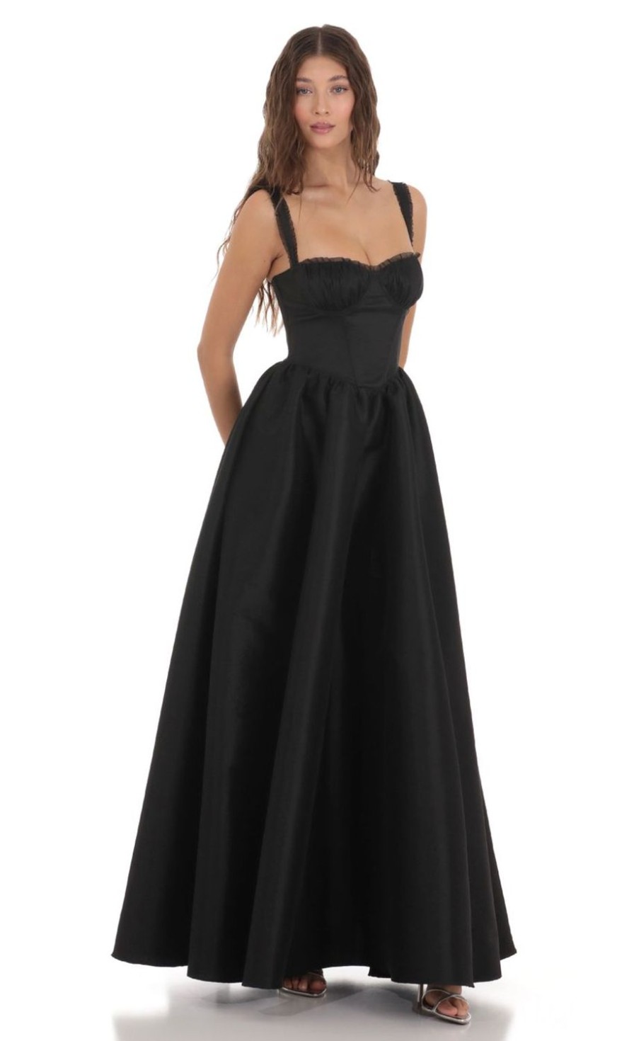 Clothing LUCY IN THE SKY | Corset Gown Dress In Black | Lucy In The Sky