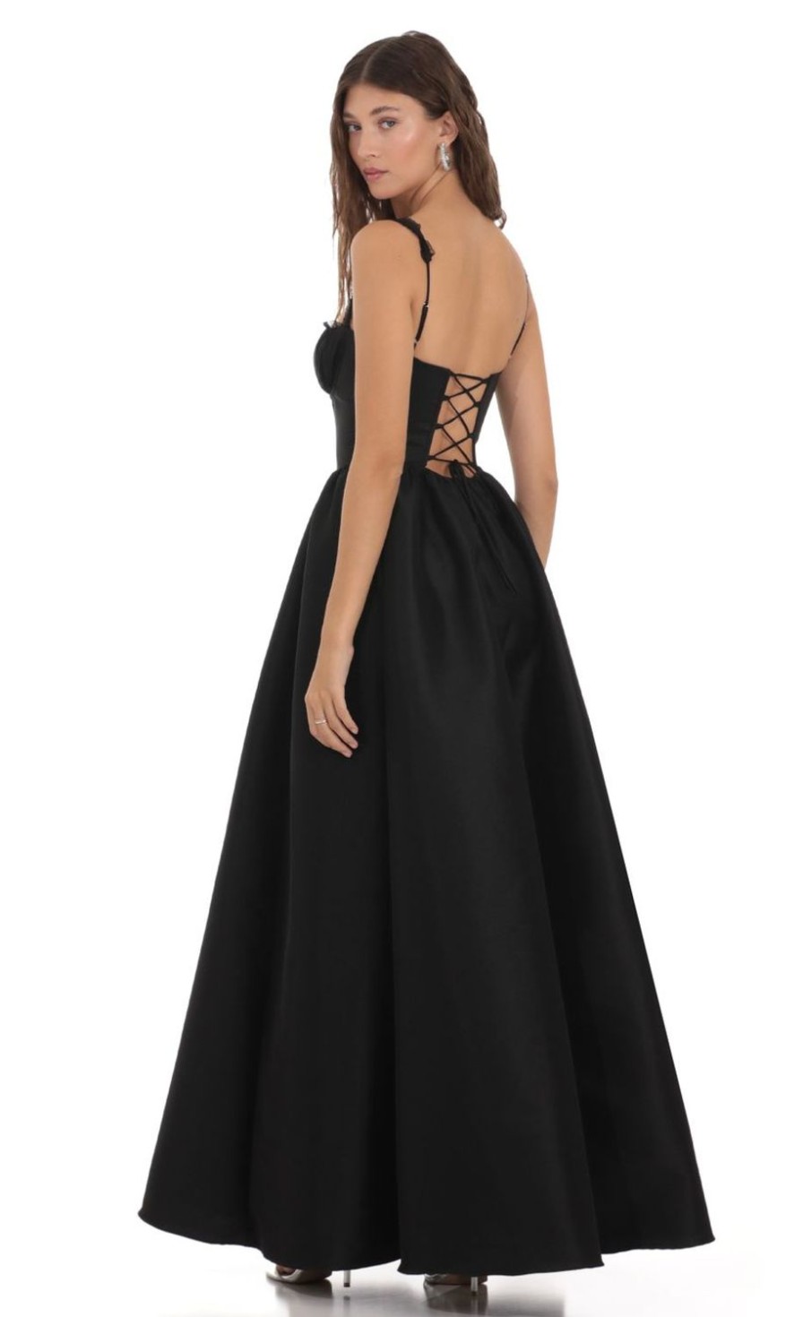 Clothing LUCY IN THE SKY | Corset Gown Dress In Black | Lucy In The Sky