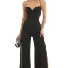 Clothing LUCY IN THE SKY | Haltia Ruched Sweetheart Jumpsuit In Black | Lucy In The Sky