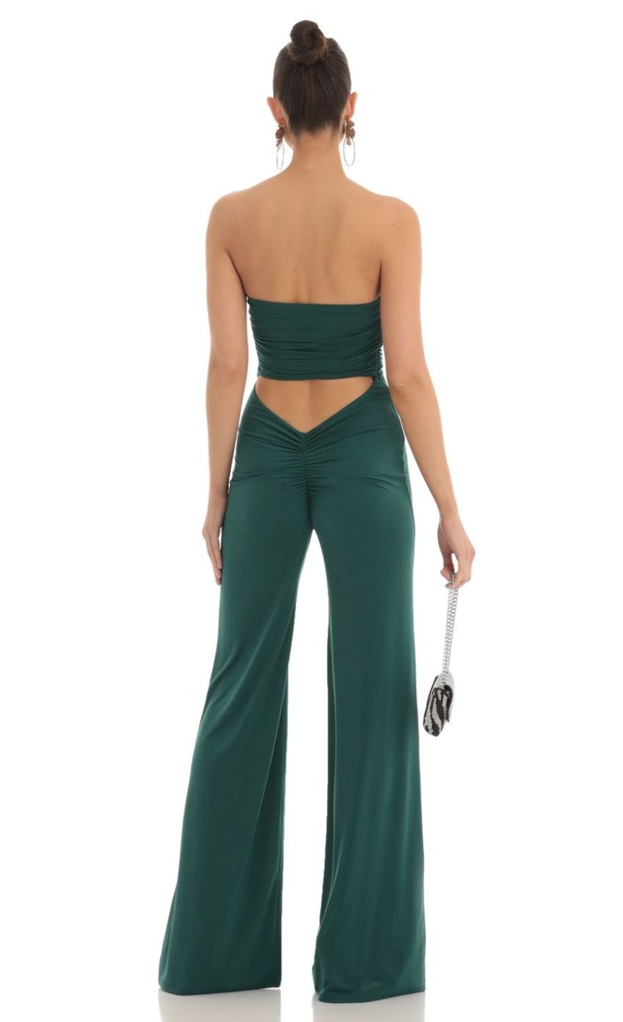 Clothing LUCY IN THE SKY | Josefine Draped Corset Jumpsuit In Green | Lucy In The Sky