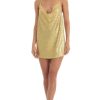 Clothing LUCY IN THE SKY | Troy Sequin Draped Halter Dress In Gold | Lucy In The Sky