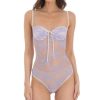 Clothing LUCY IN THE SKY | Sheer Lace Bodysuit In Lavender | Lucy In The Sky