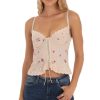 Clothing LUCY IN THE SKY | Zelle Floral Top In Tan | Lucy In The Sky