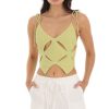 Clothing LUCY IN THE SKY | Pollie Cutout Knit Top In Green | Lucy In The Sky