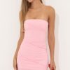 Clothing LUCY IN THE SKY | Jodi Ruffle Bodycon Dress In Pink | Lucy In The Sky