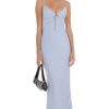 Clothing LUCY IN THE SKY | Front Tie Lace Trim Maxi Dress In Light Blue | Lucy In The Sky