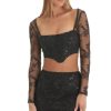 Clothing LUCY IN THE SKY | Bae Sequin Two Piece Skirt Set In Black | Lucy In The Sky