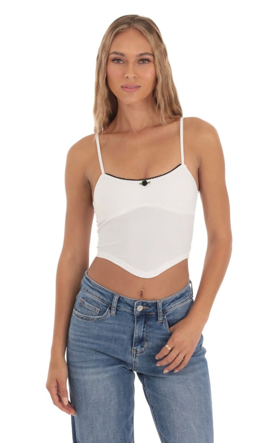 Clothing LUCY IN THE SKY | Bailu Crop Top In White | Lucy In The Sky