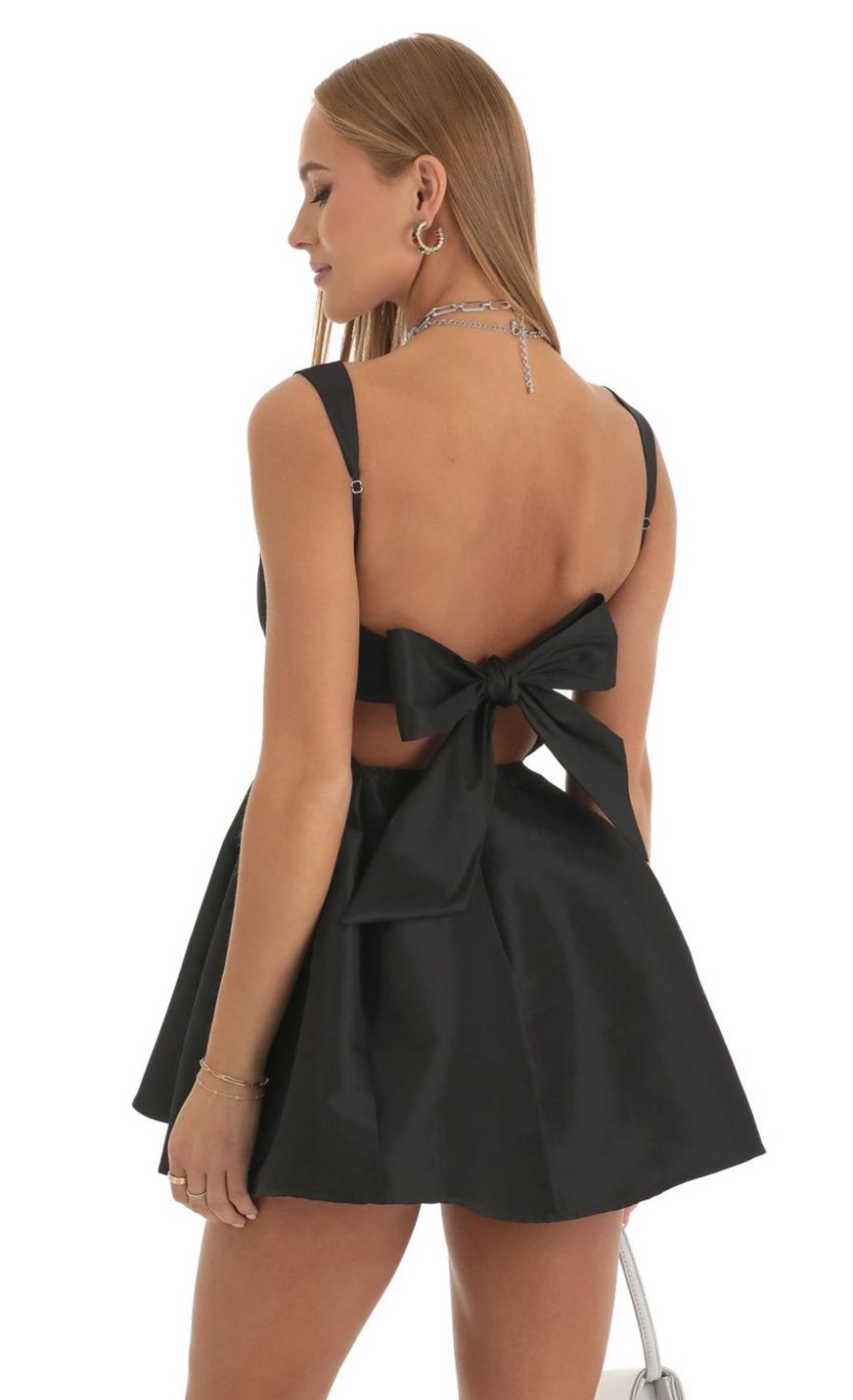 Clothing LUCY IN THE SKY | Sequin Bust A-Line Dress In Black | Lucy In The Sky