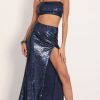 Clothing LUCY IN THE SKY | Gala Sequin Maxi Set In Navy | Lucy In The Sky