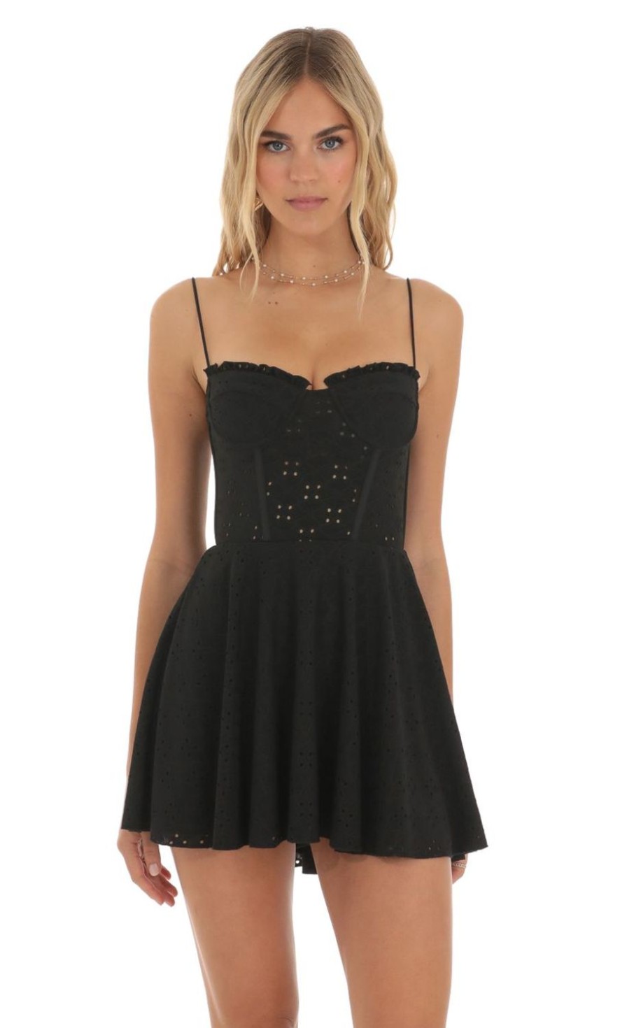 Clothing LUCY IN THE SKY | Tazia Corset A-Line Mini Dress In Black ...