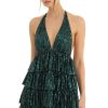 Clothing LUCY IN THE SKY | Madilyn Sequin Ruffle Dress In Green | Lucy In The Sky