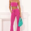 Clothing LUCY IN THE SKY | Kimmy Two Piece Pant Set In Pink | Lucy In The Sky