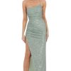 Clothing LUCY IN THE SKY | Sequin One Shoulder Dress In Green | Lucy In The Sky