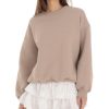 Clothing LUCY IN THE SKY | Fleece Jumper In Taupe | Lucy In The Sky