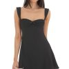 Clothing LUCY IN THE SKY | Sweetheart Neck Flare Dress In Black | Lucy In The Sky