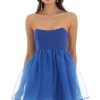 Clothing LUCY IN THE SKY | Paloma Corset Baby Doll Dress In Blue | Lucy In The Sky