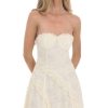 Clothing LUCY IN THE SKY | Strapless Lace Tassel Dress In Cream | Lucy In The Sky