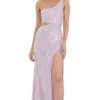 Clothing LUCY IN THE SKY | Sequin One Shoulder Cutout Maxi Dress In Lavender | Lucy In The Sky