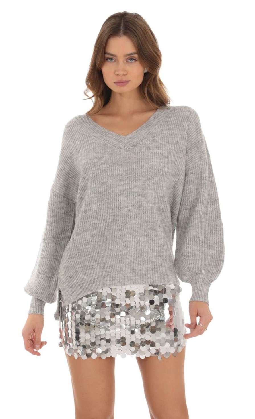 Clothing LUCY IN THE SKY | Enida Oversize Jumper In Gray | Lucy In The Sky