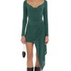 Clothing LUCY IN THE SKY | Stormie Asymmetrical Hem Dress In Green | Lucy In The Sky