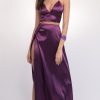 Clothing LUCY IN THE SKY | Madeline Satin Maxi Set In Purple | Lucy In The Sky