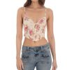 Clothing LUCY IN THE SKY | Floral Lace Corset Top In Cream | Lucy In The Sky