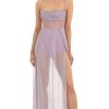 Clothing LUCY IN THE SKY | Jordana Chiffon Sheer Maxi Dress In Lavender | Lucy In The Sky