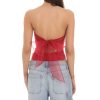 Clothing LUCY IN THE SKY | Strapless Back Bow Bodysuit In Red | Lucy In The Sky