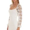 Clothing LUCY IN THE SKY | Alora Floral Crochet Long Sleeve Dress In White | Lucy In The Sky