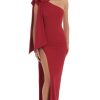 Clothing LUCY IN THE SKY | One Shoulder Bow Tie Dress In Red | Lucy In The Sky