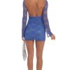 Clothing LUCY IN THE SKY | Raina Lace Open Back Bodycon Dress In Blue | Lucy In The Sky